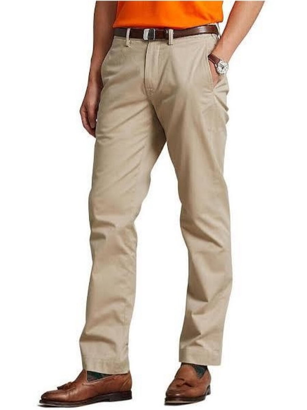 Polo Ralph Lauren Men’s Relaxed Straight Fit Khaki Chino Pants 38x30 Tan Twill